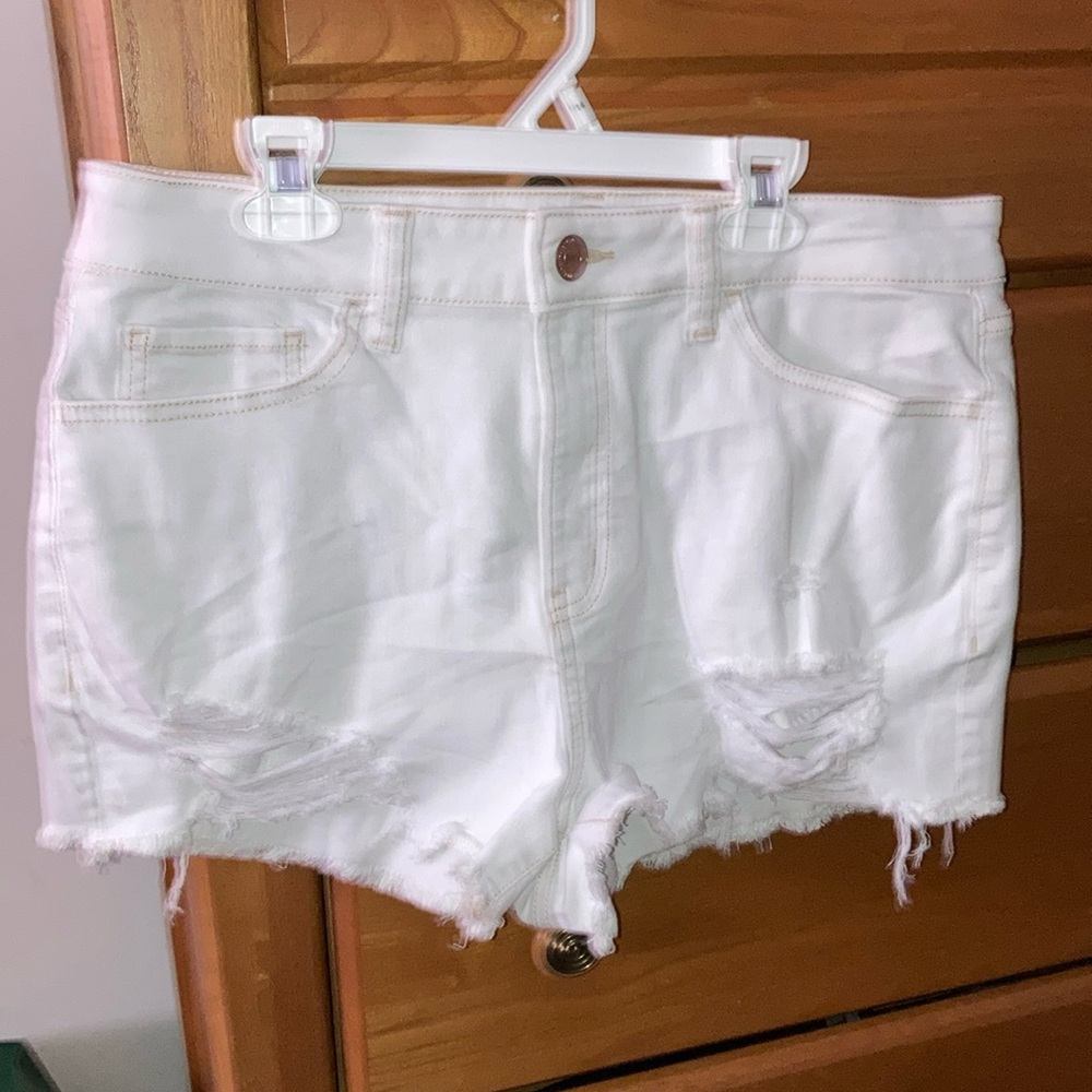 White shorts jean high rise shorty 13/31w